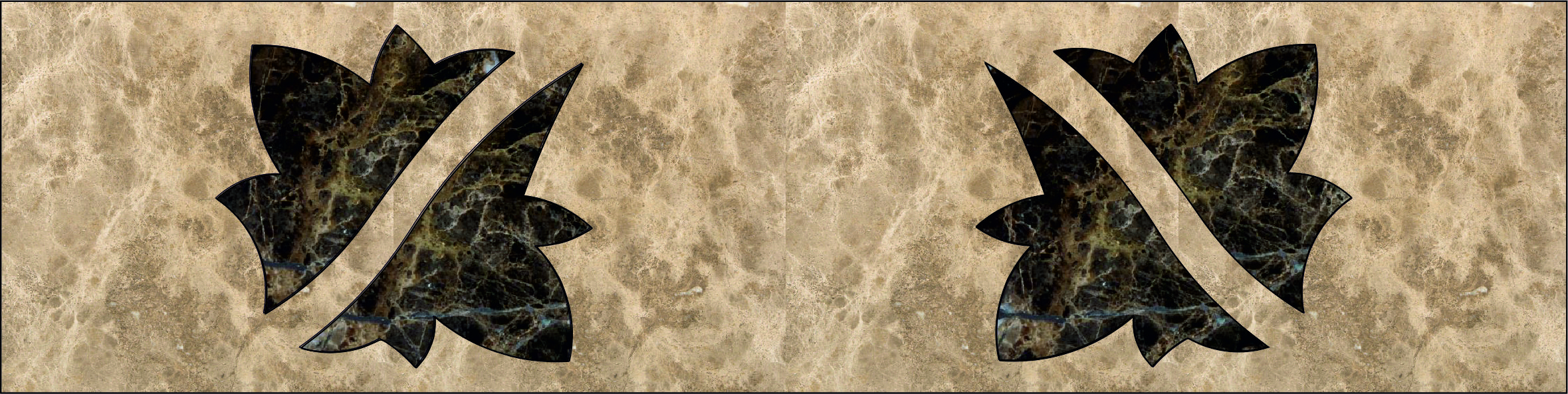 Каменный бордюр панно, арт. Б 8-2, размер, мм: 600х150х20.